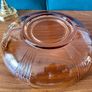 Vintage Art Deco Pink Depression Glass Float Flower Bowl Centrepiece with Frog Image 6