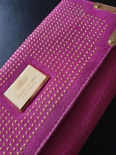 River island pink and gold clutch bag