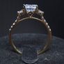 9ct Gold Three Stone Statement Ring Size 56 Image 5