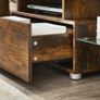 _TV Cabinet with Drawer Glass Shelves for TVs up to 55 Inches Vintage Brown Image 4