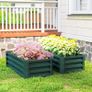 Set of Two 110 x 65cm Steel Planter Boxes - Green Image 3
