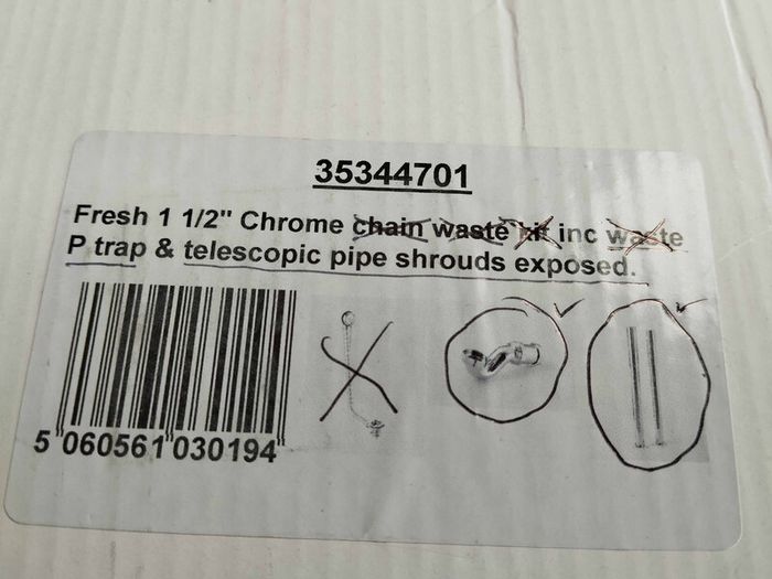 1.5 Chrome telescopic Pipe shrouds And P Trap For Free Standing Bath
