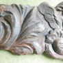 Antique Wood Carved Putti Cherub Figural Wall Plaque Panel Image 3