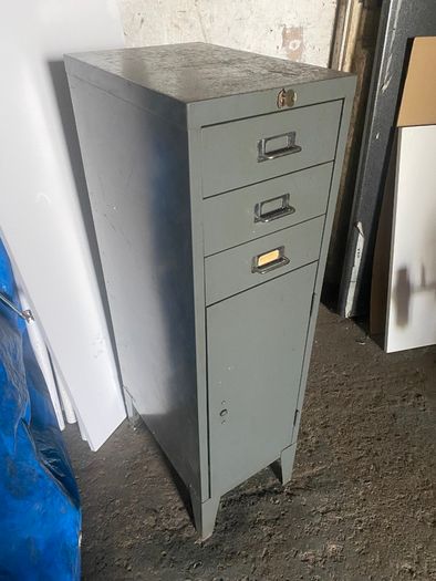 Mid century bisley metal cabinet on legs