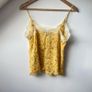 The Kooples Sunrise Yellow Floral 100% Silk Lace Camisole Top XS Image 6