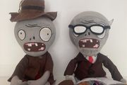 Cowboy and newspaper zombie plushie - plants vs zombies