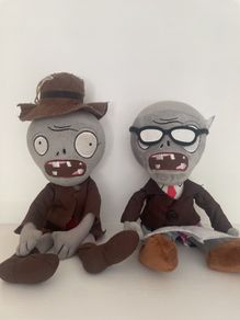 Cowboy and newspaper zombie plushie - plants vs zombies