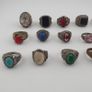 Antique Rings Lot 15 Mixed Brass, Stone & Glass Rings Image 7