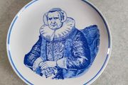 Delfts Blauw Royal G Wall Plate, Frans Hals, Portrait of an Elderly Lady, Wall Hanging, Decorative Delftware, Blue and White