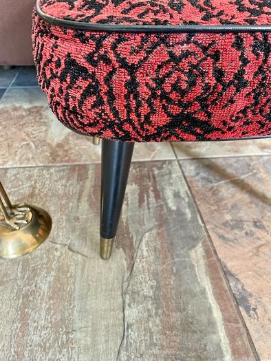 Vintage Rare Mid Century Sherborne Style Footstool with Atomic Legs 1960s