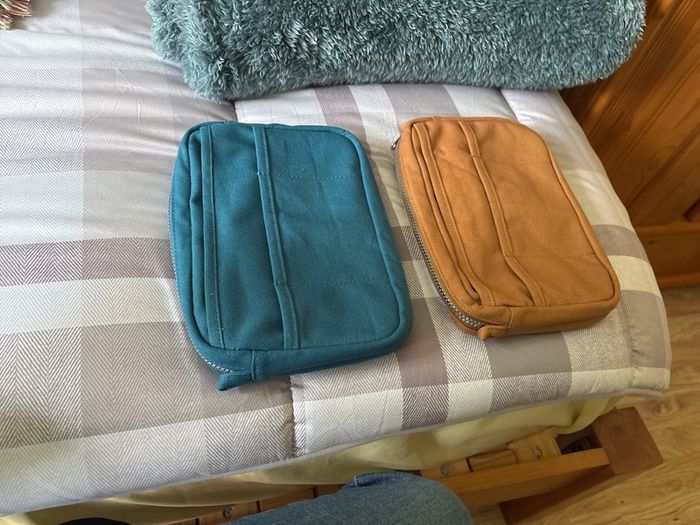 Two Soola Studio Pouches Aquamarine and Cinnamon