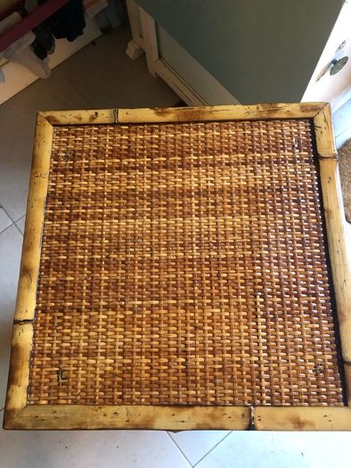 Solid wood bamboo and rattan weave 4 drawer chest of drawers