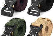 4 Pcs Utility Belts for Mens Tactical Belts for Men UK, Quick Release Nylon Webbing Work Military Belt for Activities Daily Work Trousers Hiking Sport Walking, with Heavy Duty Buckle(49.2")