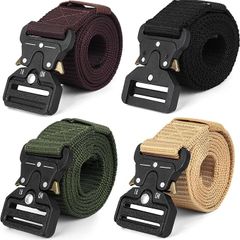 4 Pcs Utility Belts for Mens Tactical Belts for Men UK, Quick Release Nylon Webbing Work Military Belt for Activities Daily Work Trousers Hiking Sport Walking, with Heavy Duty Buckle(49.2")