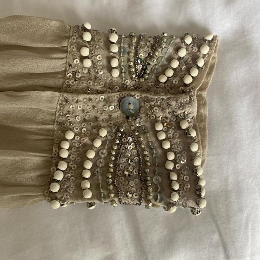 Bohemian, Modern Charlie Joe Designer Embellished Blouse UK M