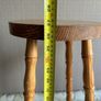 Solid Pine Wooden Bar Stool Round Seat Rustic Style Image 2