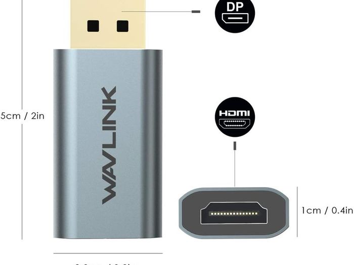 Wavlink Premium Active DisplayPort (Male) to HDMI (Female) UHD (4K@60Hz) (Aluminum Alloy/Gold Plated) Adapter (Brand New/Warranty)