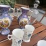 Pair of Vintage Royal Tara Fine Bone China Mugs "Tara Hall" Blue Floral (Made in Galway) Image 3
