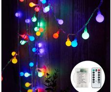 Fairy Lights Battery, 7M 60 LED Globe String Lights with 8 Lighting Modes, Fairy Light Battery Waterproof for Indoor, Outdoor, Christmas (Multi-Coloured)