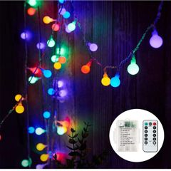 Fairy Lights Battery, 7M 60 LED Globe String Lights with 8 Lighting Modes, Fairy Light Battery Waterproof for Indoor, Outdoor, Christmas (Multi-Coloured)