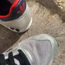 Retro Adidas La Trainer Silver Leather Grey Red Navy Image 4