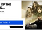 3 x Lord of the Rings Tickets - 3 Arena - Less Than Face Value