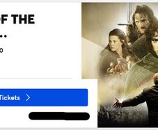 3 x Lord of the Rings Tickets - 3 Arena - Less Than Face Value