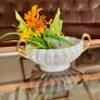 Vintage H J  Wood Burslem Pearlescent Lustre Mantel Vase with Gold Handles Image 2