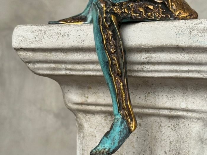 Man Deep In Thought (35cm) - Patinated Bronze