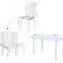 Compact Glass Dining Table Set Seats 4 , White Image 4
