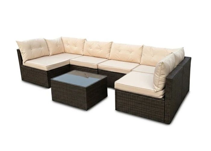 MIAMI Luxury Rattan Garden Corner Sofa with Table