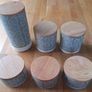 Kirkton House Grey with White Embossed Pattern Ceramic Storage Jars Image 2