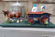 Vintage Horse &amp; Cart on Plinth