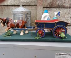 Vintage Horse & Cart on Plinth