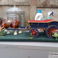 Vintage Horse & Cart on Plinth