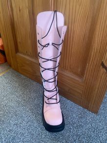 Knee high Pink Army Boots