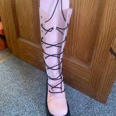 Knee high Pink Army Boots