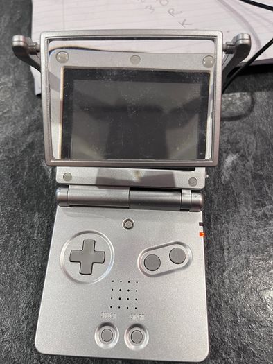 Nintendo Game Boy Advance SP Platinum Silver Mega Bundle - New Battery, USB Charger & 7 Games