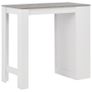 Bar Table with Shelf White 110x50x103 cm Image 4