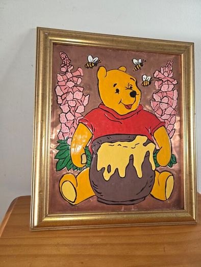 Vintage Hand Made Paint on Copper "Winnie the Pooh"