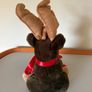 Vintage Moose Plush with red bow Image 3