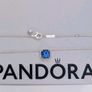 Pandora Sparkling Square Blue Necklace Brand New Image 4
