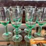 Tall Vintage Artisan Green Wine Water Glasses Sweden 1990s Image 6