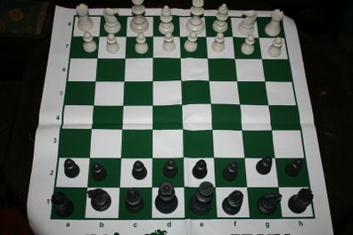 Chess Game Set Chess Pieces and Rollable Board 18" H chess king 3,5"