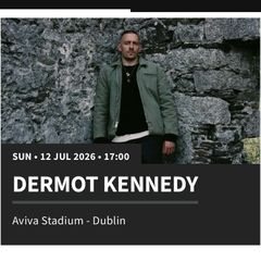 Dermot Kennedy x3 tickets together for Sunday 12th July, Aviva stadium