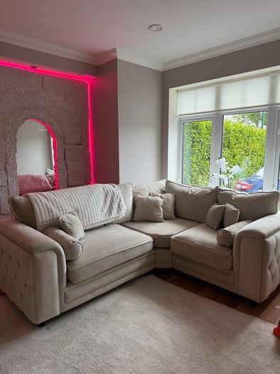 Cream L Shaped Sofa