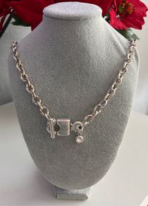 Antique Silver Plated Padlock Necklace
