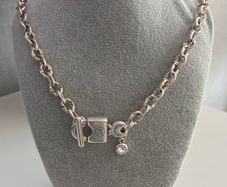 Antique Silver Plated Padlock Necklace