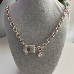 Antique Silver Plated Padlock Necklace