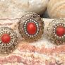 Antique 18 ct Gold Coral and Pearl Ring and Earrings Image 4